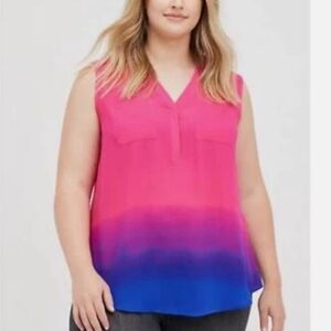 Torrid Pink and Blue Ombre Blouse